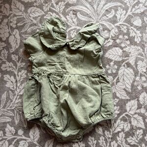 Olive & Cradle Infant Romper in Olive Green
